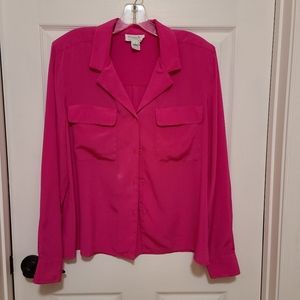 Women's Christian Dior pink polyester blouse size 12